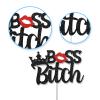 Woobobii Boss Lady Cake Toppers Best Gifts for Mom and Boss Women Friend Funny Birthday Gifts for Boss Babe, Girl Boss, Best Boss, Girlfriend, Wife, Party Supplies, Gold view 3