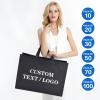 Scanect Custom Tote Bags 5/10/50/100 Pack, Personalized Logo Text, Bulk Grocery Bags, Reusable Shopping Bags view 2