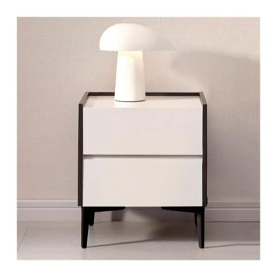Bedroom Nightstand Simple Modern Bedside Table Colorblocked Large Capacity Double Drawer Nightstand Bedroom Storage Bedside Furniture Countertop with Surrounds Bed Side Tables