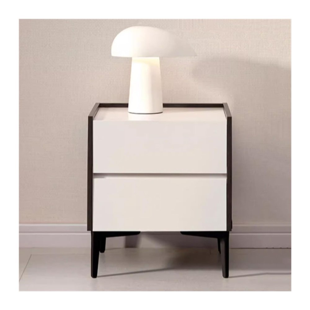 Bedroom Nightstand Simple Modern Bedside Table Colorblocked Large Capacity Double Drawer Nightstand Bedroom Storage Bedside Furniture Countertop with Surrounds Bed Side Tables