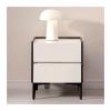 Bedroom Nightstand Simple Modern Bedside Table Colorblocked Large Capacity Double Drawer Nightstand Bedroom Storage Bedside Furniture Countertop with Surrounds Bed Side Tables view 1