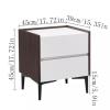 Bedroom Nightstand Simple Modern Bedside Table Colorblocked Large Capacity Double Drawer Nightstand Bedroom Storage Bedside Furniture Countertop with Surrounds Bed Side Tables view 2