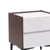 Bedroom Nightstand Simple Modern Bedside Table Colorblocked Large Capacity Double Drawer Nightstand Bedroom Storage Bedside Furniture Countertop with Surrounds Bed Side Tables view 4