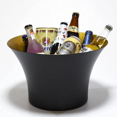 12L Thicked Stainless Steel Ice Bucket,Ice Pail,Large Drinks Cooler/Beer Bucket,High Capacity Creative Wine Bucket for Champagne,Beer,Wine and Cocktails Etc,Gold