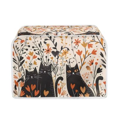 Hechitok Toaster Cover Black Cat Leaves Decor Toaster Cover Bread Toaster Oven Dustproof Cover Kitchen Small Appliance Cover Kitchen Broiler Appliance Organizer Bag