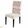4 Pcs Dining Chair Covers Stretch Spandex Slipcovers Garden Blossom Flower Leaves Removable Washable Dining Room Seat Cover Cushion Protector for Home Hotel Banquet Decor Abstract Spring Floral Art view 2