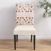 4 Pcs Dining Chair Covers Stretch Spandex Slipcovers Garden Blossom Flower Leaves Removable Washable Dining Room Seat Cover Cushion Protector for Home Hotel Banquet Decor Abstract Spring Floral Art view 4