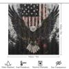 Brebasf Abstract Oil Painting Bald Eagle Shower Curtain Set Decorative Rustic Independence Day American Flag Eagle 4 Piece Shower Curtain, Toilet Cover, U-Mat, Floor Mat view 2