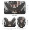 Brebasf Abstract Oil Painting Bald Eagle Shower Curtain Set Decorative Rustic Independence Day American Flag Eagle 4 Piece Shower Curtain, Toilet Cover, U-Mat, Floor Mat view 3