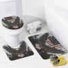 Brebasf Abstract Oil Painting Bald Eagle Shower Curtain Set Decorative Rustic Independence Day American Flag Eagle 4 Piece Shower Curtain, Toilet Cover, U-Mat, Floor Mat view 4