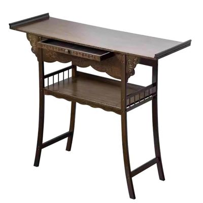DECORN Chinese Style Console Table Entryway Table Narrow Long Sofa Table Hallway Foyer Table Behind Couch Table with Drawer and Storage Shelf for Living Room and Corridor,2 Tier-47.2"" L