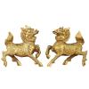 A Pair of Feng Shui Fire Kylin Statues, Brass Chi-Lin Kirin Ornaments Chinese Unicorn Wealth Prosperity Figurine Attract Wealth and Good Luck,16CM view 1