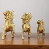 A Pair of Feng Shui Fire Kylin Statues, Brass Chi-Lin Kirin Ornaments Chinese Unicorn Wealth Prosperity Figurine Attract Wealth and Good Luck,16CM view 3