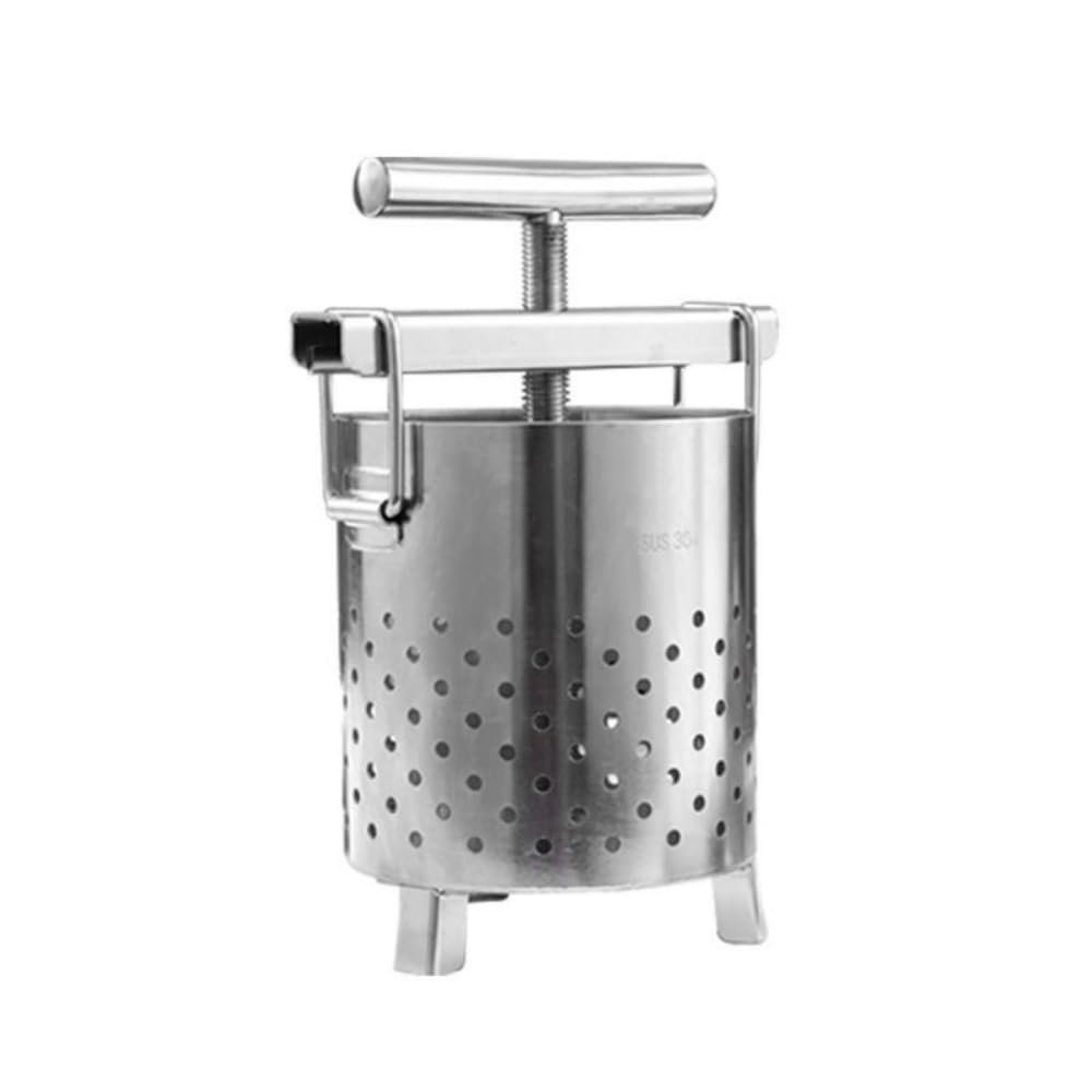 WANFEC Fruit Wine Press Honey Press Extractor Household Stainless Steel Barrels Cheese Tincture Herb Manual Press machine Press Beekeeping Tool with T-Handle, Stable Base