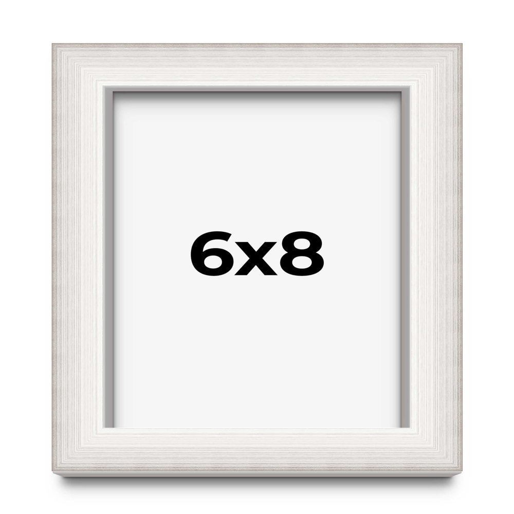 6x8 Shadow Box Silver Brushed Display Frame | 1.5 Inches Deep | 1 Inch Wide Moulding | Includes Shatter Resistant Acrylic Plexiglass, Backing and Hanging Hardware