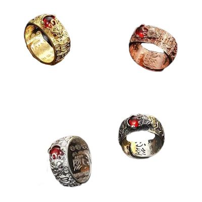 4 Pieces Feng Shui Amulet Ring to Attract Good Fortune and Riches
