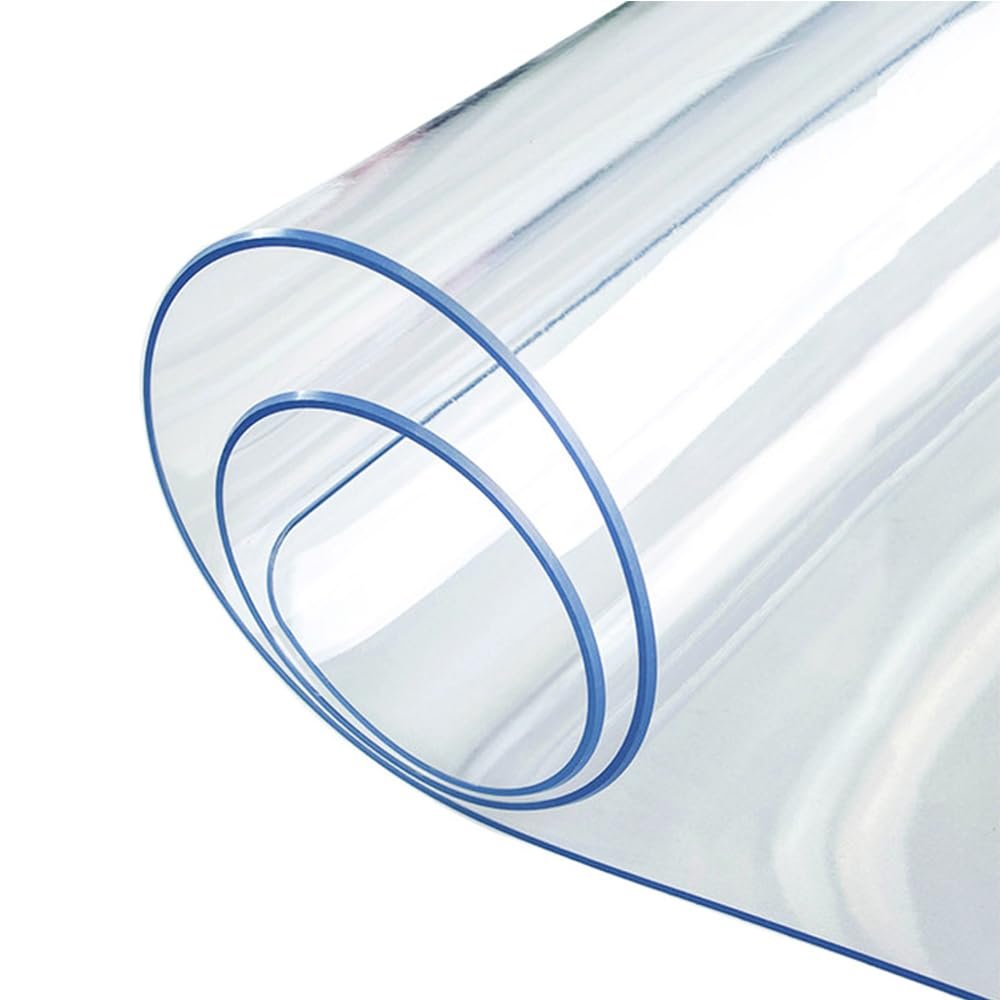 2mm Table Tablecloth Protector Clear Plastic Cloths Waterproof Wipeable Heat Resistant Vinyl PVC Desk Top Pad Cover for Oblong Rectangular Tables Mat Furniture Protector,80x100cm/31x39in