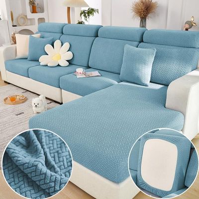 MAOILY Soothing Home Sofa Covers, Sofa Hero Covers for Couch, Couch Cushion Covers, Sofa Covers Washable Sectional Couchs Covers Stretch Slipcovers for Pets (Ocean Blue,Headrest Cover)