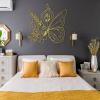 Butterfly Woman Metal Wall Decor - Minimalist Line Art, Abstract Woman Silhouette for Living Room, Office, Bathroom (Gold-2, 19"x19"/47x47 cm) view 1