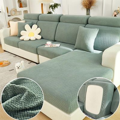 MAOILY Soothing Home Sofa Covers, Sofa Hero Covers for Couch, Couch Cushion Covers, Sofa Covers Washable Sectional Couchs Covers Stretch Slipcovers for Pets (Pine Green,Chaise Cover)