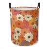 Laundry Basket Boho 60s 70s Retro Floral Collapsible Laundry Hamper with Handles Clothes Storage Bin for Household Bedroom Bathroom College Dorms view 1