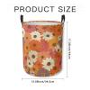 Laundry Basket Boho 60s 70s Retro Floral Collapsible Laundry Hamper with Handles Clothes Storage Bin for Household Bedroom Bathroom College Dorms view 2