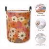 Laundry Basket Boho 60s 70s Retro Floral Collapsible Laundry Hamper with Handles Clothes Storage Bin for Household Bedroom Bathroom College Dorms view 3