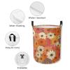 Laundry Basket Boho 60s 70s Retro Floral Collapsible Laundry Hamper with Handles Clothes Storage Bin for Household Bedroom Bathroom College Dorms view 4
