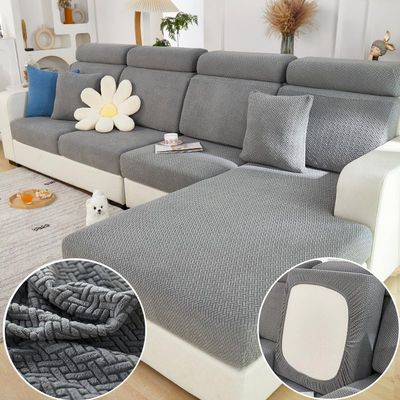 MAOILY Soothing Home Sofa Covers, Sofa Hero Covers for Couch, Couch Cushion Covers, Sofa Covers Washable Sectional Couchs Covers Stretch Slipcovers for Pets (Medium Gray,Headrest Cover)