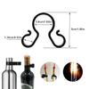 ZAAWUUT Champagne Wine Bottle Safety Clips,10 Pieces Bottle Sparklers Service Hanging Buckle Holder for Wedding Birthday Party Supplies (Black, Double-Clip) view 2