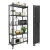 HPONQIONE 5-Tier Heavy Duty Foldable Metal Rack Storage Shelving Units 28" W x 14" D x 65" H for Kitchen Bakers Closet, Metal Wire,with Wheels Moving Easily view 2
