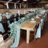 8 Pack 10 Ft Sage Green Cheesecloth Table Runner 35 x 120 Inch Gauze Rustic Christmas Table Runner, Romantic Sheer Boho Cheese Cloth Table Runners for Wedding Bridal Shower Party Decoration  view 4