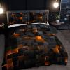 3 Piece Duvet Cover Set, Red Grid Print Bedding, Soft Comforter Cover with 2 Pillowcases, for Bedroom, Guest Room (Yellow, 103.94"*"90.16"(in)) view 1