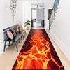 3D Illusion Flame Hallway Rug, Red Flame Lava Rug, Black Abstract Obsidian Blazing Mist Lava Crackle Printed Non-Slip Rug, Lava Floor Rug, Kids Room Playroom Living Room Home Decor Rugs 4x8ft view 2