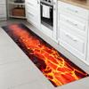 3D Illusion Flame Hallway Rug, Red Flame Lava Rug, Black Abstract Obsidian Blazing Mist Lava Crackle Printed Non-Slip Rug, Lava Floor Rug, Kids Room Playroom Living Room Home Decor Rugs 4x8ft view 3
