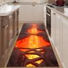Sjwaizj Hot Volcanic Cave Red Pattern Soft Rug, Non-Slip Entrance Runner, Lava Themed Party Decor, Kids Room Rug 3.3x12ft view 1