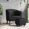 HEFZGDB Tub Chair with Footstool Black Faux Leather Living Room Chair Lounge Chair Bedroom Chair Great for bedrooms, porches, patios. view 1