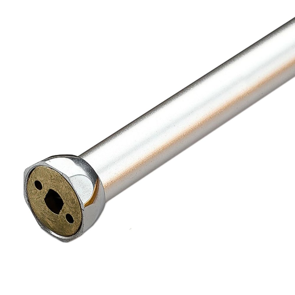 Closet Rod 13 15 17 19 15 29 33 37 41 45 49 53 57 61 69 71 75 81 91 Inch Long, Round Wardrobe Pole for Hanging Heavy Duty Clothes, Load 220lbs, Sockets Included(Color:Silver,Size:17in/43.2cm L)
