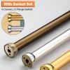 Closet Rod 13 15 17 19 15 29 33 37 41 45 49 53 57 61 69 71 75 81 91 Inch Long, Round Wardrobe Pole for Hanging Heavy Duty Clothes, Load 220lbs, Sockets Included(Color:Champagnes,Size:51in/129.5cm L) view 4