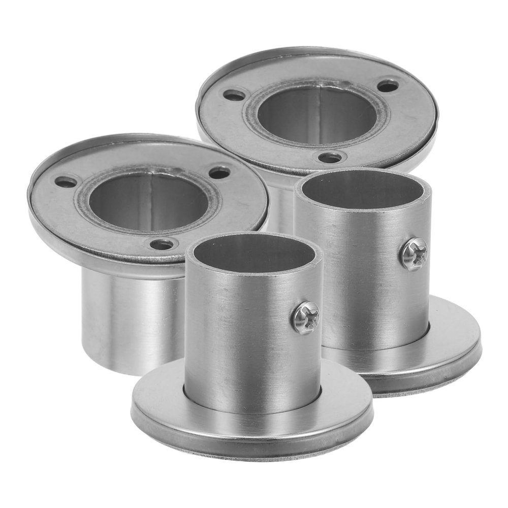 MAGICLULU 4pcs Shower Curtain Rod Holder Round Flanges Stainless Steel