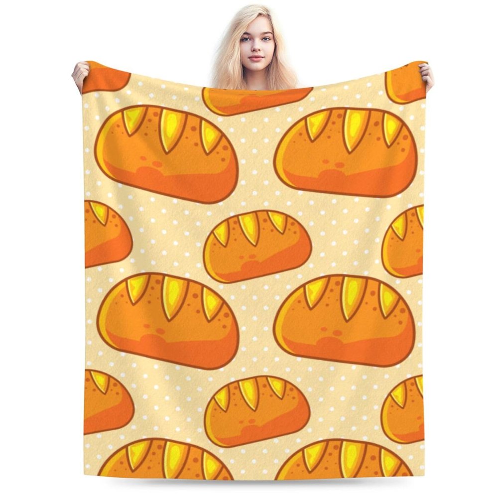 Rye Bread Food Seamless Pattern Throw Blanket for Men Women Couch Bed Sofa Throw Blanket 40"x30" Blankets