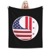 Yin Yang Flag Combination of America and District of Columbia Throw Blanket for Men Women Couch Bed Sofa Throw Blanket 60"x50" Blankets view 1