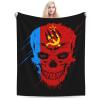 Creative Russian Soviet Federative Socialist Republic Patriot Skull National Flag Throw Blanket for Men Women Couch Bed Sofa Throw Blanket 40"x30" Blankets view 1