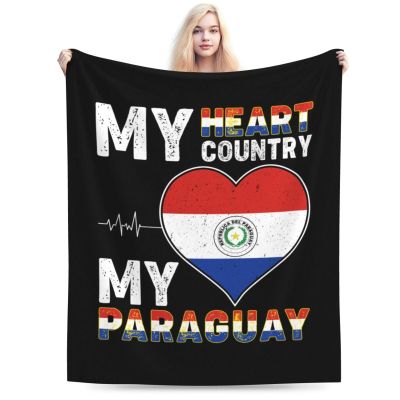 My Heart My Country My Paraguay Throw Blanket for Men Women Couch Bed Sofa Throw Blanket 60"x50" Blankets