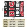 I Love My Big English Family Throw Blanket for Men Women Couch Bed Sofa Throw Blanket 50"x40" Blankets view 3