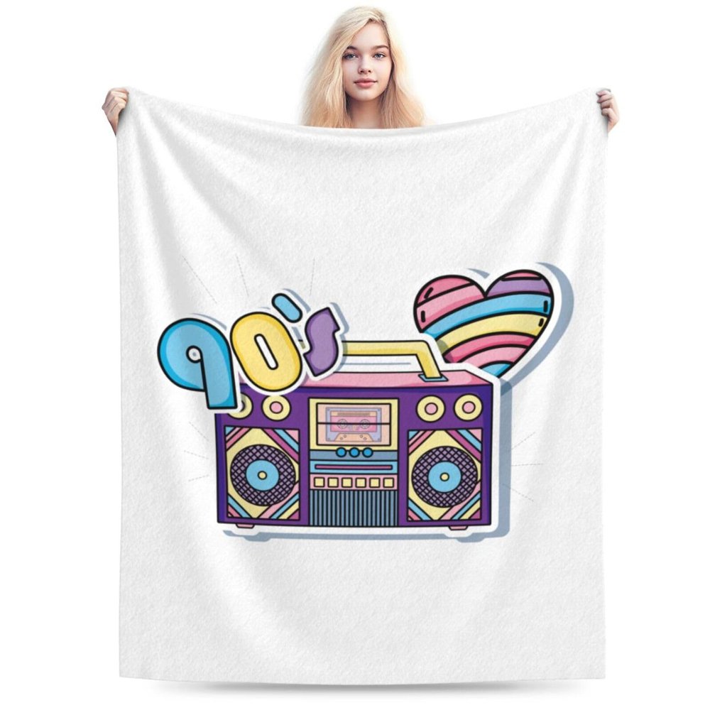 90s Cartoon Radio Throw Blanket for Men Women Couch Bed Sofa Throw Blanket 60"x50" Blankets