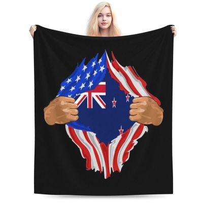 Hand Tear Flag of New Zealand Throw Blanket for Men Women Couch Bed Sofa Throw Blanket 60"x50" Blankets