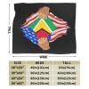 Hand Tear Flag of Guyana Throw Blanket for Men Women Couch Bed Sofa Throw Blanket 40"x30" Blankets view 3