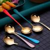 GOODJAYVEN Silverware Flatware Set, 1/4/6/8/10/12 Pieces Stainless Steel Small Spoon Household Soup Spoon Creative Cute Korean Long Handle Spoon(Pink Gold,6 Pieces) view 4