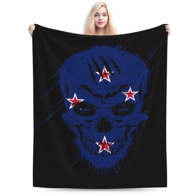 Creative New Zealand Patriot Skull National Flag Throw Blanket for Men Women Couch Bed Sofa Throw Blanket 60"x50" Blankets